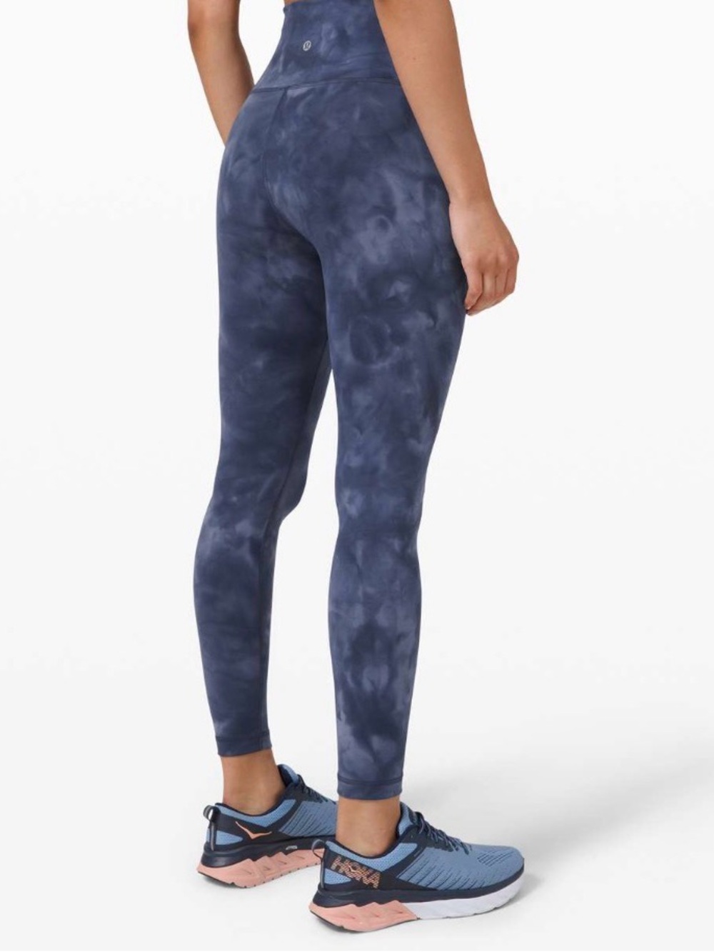 Lululemon Wunder Train High Rise Tight 25" Navy Blue Tie Dye Leggings Sz 4